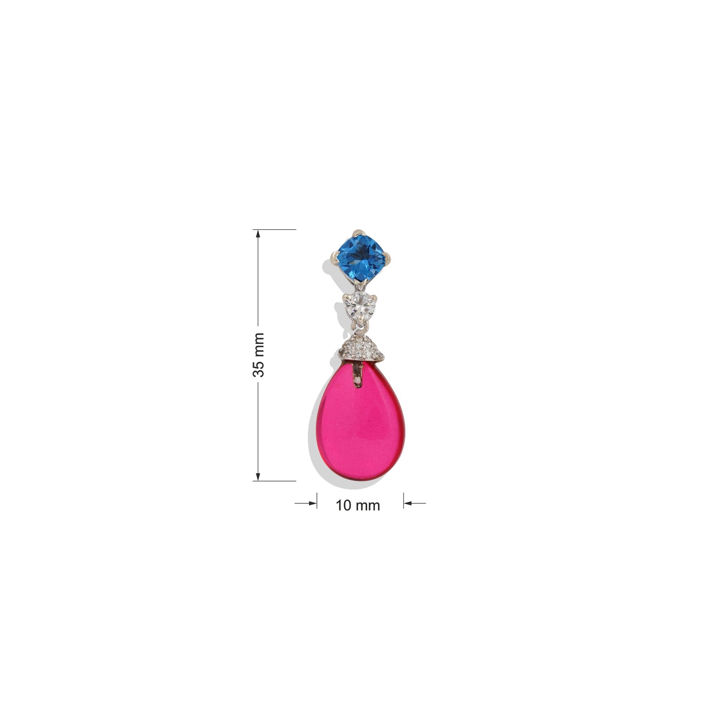Radiant Lab-Made Gemstone Dangle Drop Earrings