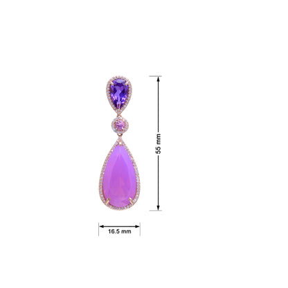Radiant Lab-Made Gemstone Dangle Drop Earrings