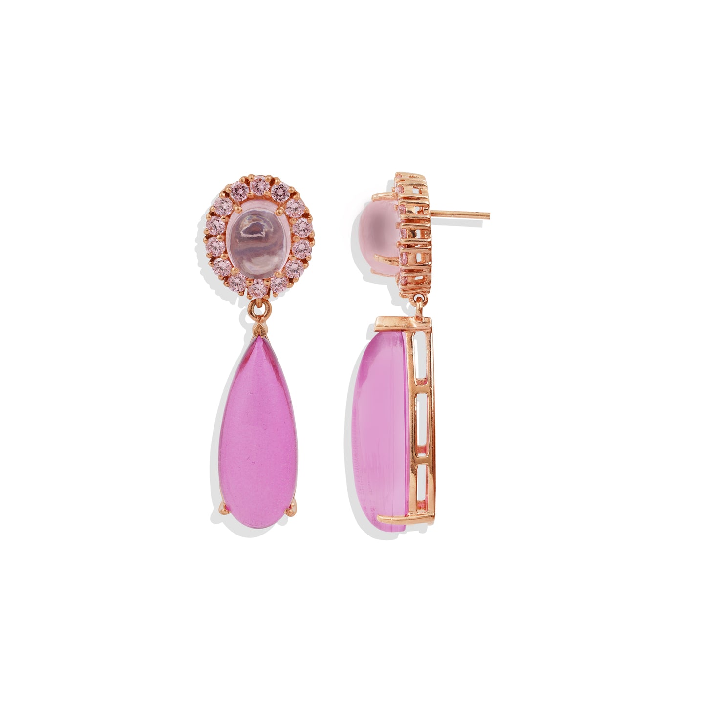 Radiant Lab-Made Gemstone Dangle Drop Earrings