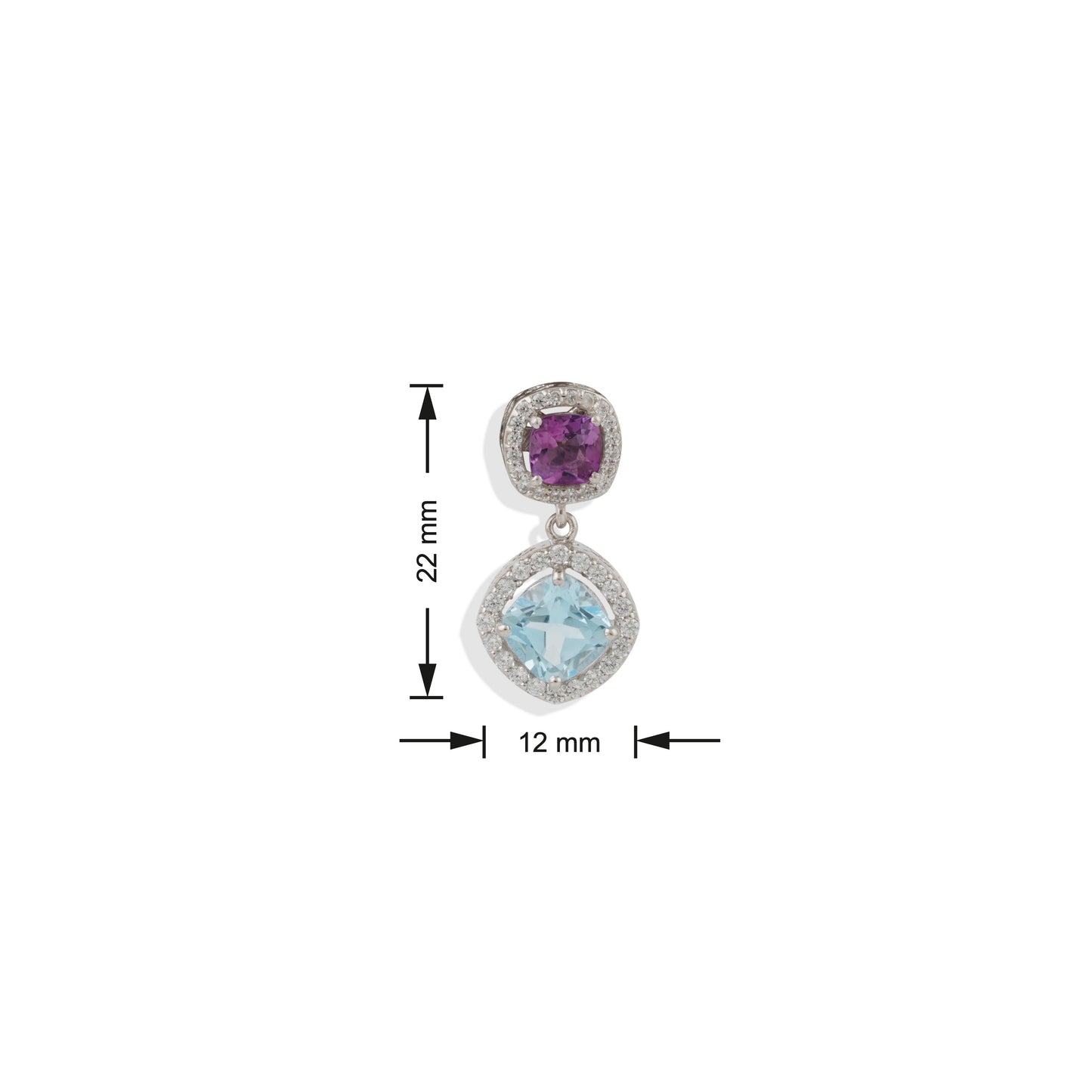 Radiant Lab-Made Gemstone Dangle Drop Earrings