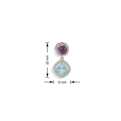 Radiant Lab-Made Gemstone Dangle Drop Earrings