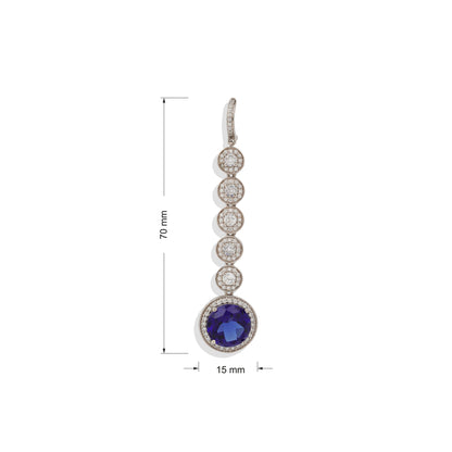 Radiant Lab-Made Gemstone Dangle Drop Earrings