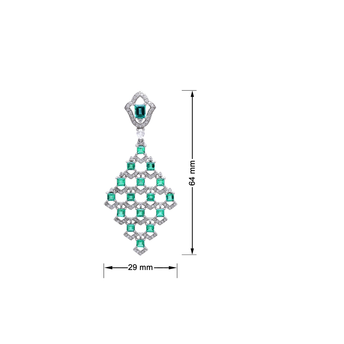 Radiant Lab-Made Gemstone Dangle Drop Earrings