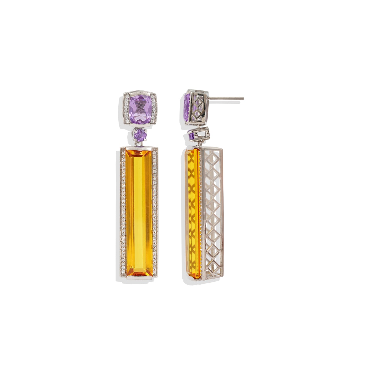 Radiant Lab-Made Gemstone Dangle Drop Earrings