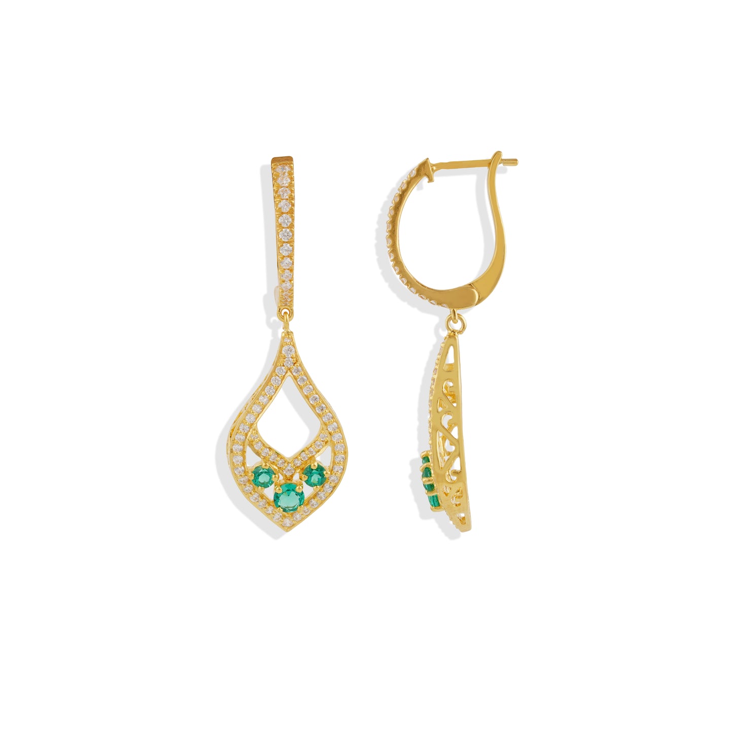 Radiant Lab-Made Gemstone Dangle Drop Earrings