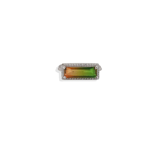 Elegant Bi-Color Gemstones Ring in 925 Sterling Silver – Statement Cocktail Jewelry