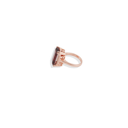 🔥 Garnet Red Baguette Ring – 925 Sterling Silver, Statement Cocktail Ring – Limited Stock! 🔥