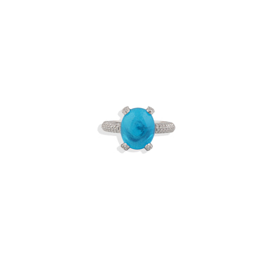 💙 Turquoise Blue Oval Gemstone Ring – 925 Sterling Silver,Elegant & Timeless Jewelry  – Limited Stock! 💙