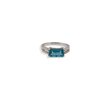 💙 London Blue Topaz Baguette Ring – 925 Sterling Silver, Elegant Statement Jewelry – Limited Stock! 💙