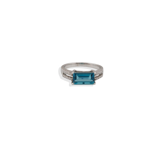 💙 London Blue Topaz Baguette Ring – 925 Sterling Silver, Elegant Statement Jewelry – Limited Stock! 💙