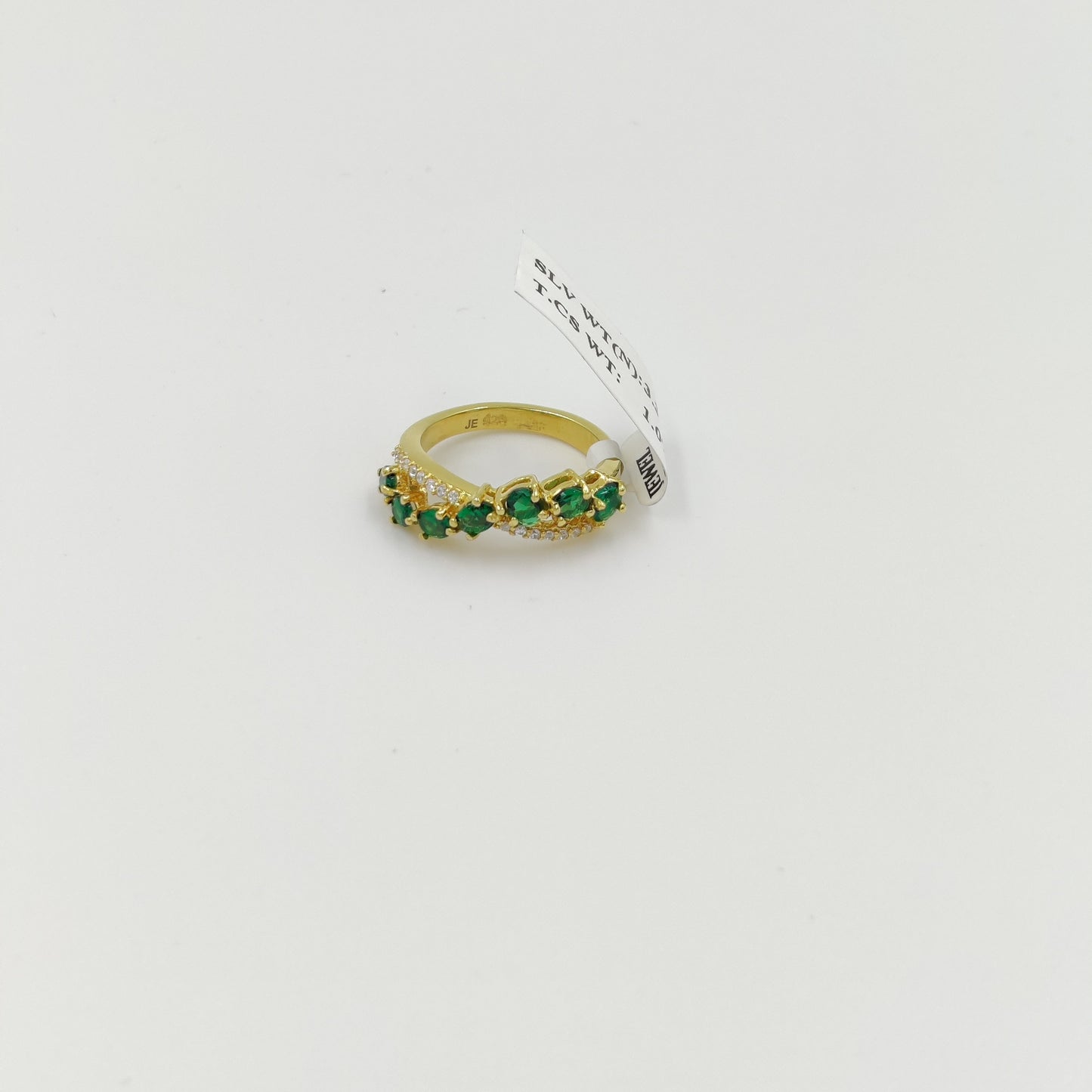 Elegant Emerald Green Gold-Plated Ring – Sterling Silver Statement Jewelry, May Birthstone, Trending & Limited Stock!)