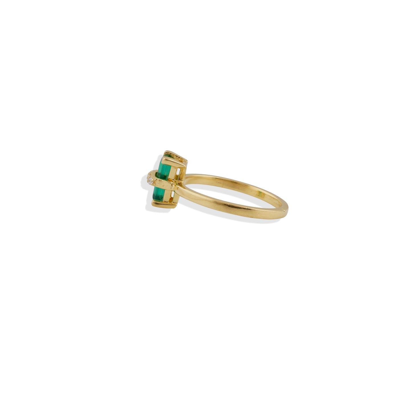 Lab made Green Emerald Sterling Silver Ring