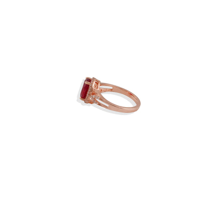 Elegant Ruby Ring in 925 Sterling Silver –Statement Cocktail Jewelry for Women