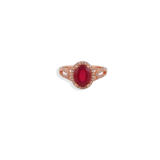 Elegant Ruby Ring in 925 Sterling Silver –Statement Cocktail Jewelry for Women