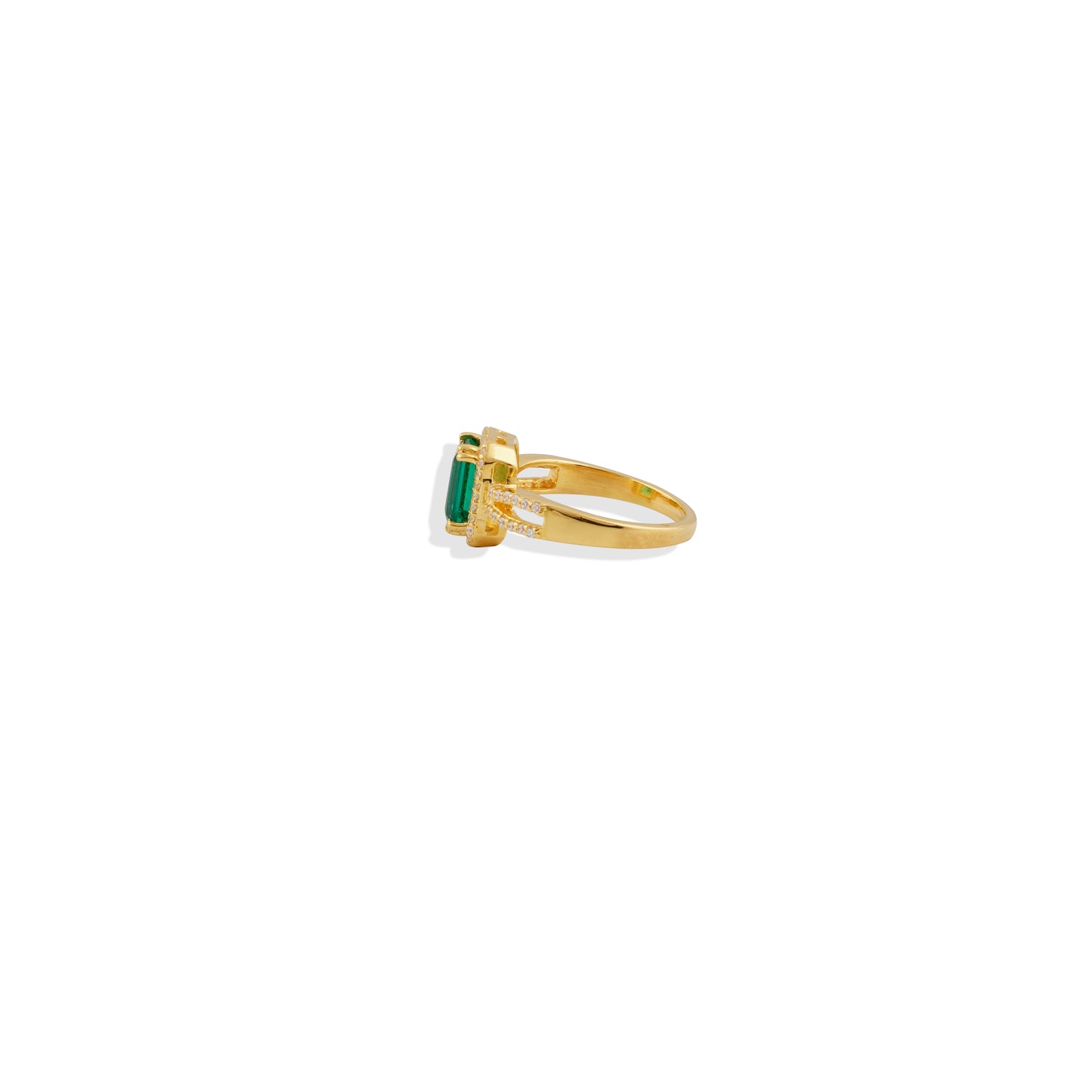Labmade Emerald Green Gemstone Ring in 925 Sterling Silver with 18 k  Gold Plating | Navrii’s Timeless Statement Jewelry