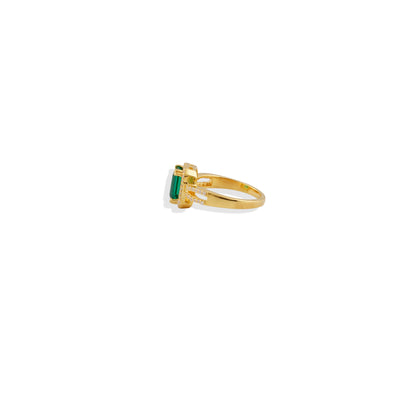 Labmade Emerald Green Gemstone Ring in 925 Sterling Silver with 18 k  Gold Plating | Navrii’s Timeless Statement Jewelry