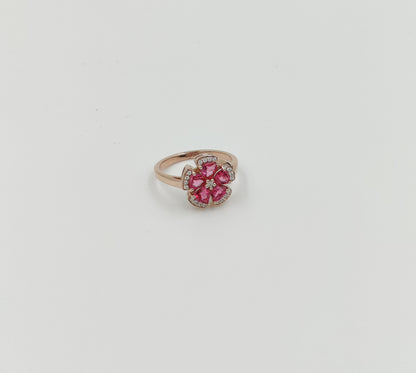 Multi colors Gemstone Flower shape rings.