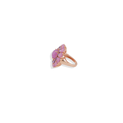 Pink Purple Gemstones Sterling Silver Ring