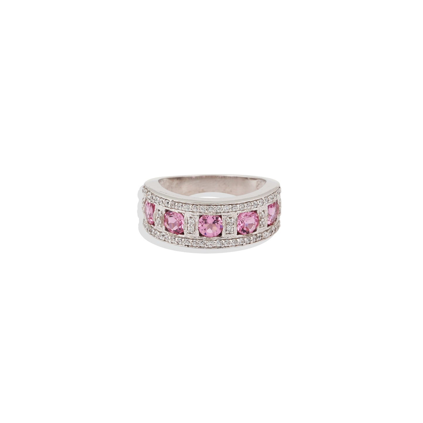 Elegant Ruby Band Ring – 925 Sterling Silver with Rose Gold Finish & CZ Sparkle | Timeless Luxury by Navrii"