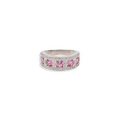 Elegant Ruby Band Ring – 925 Sterling Silver with Rose Gold Finish & CZ Sparkle | Timeless Luxury by Navrii"