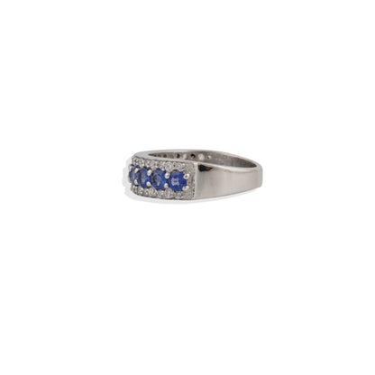 Elegant 925 Sterling Silver Labmade Gemstone Eternity Band Ring- Sapphire, Emerald, Ruby | Navrii with AAA+ Quality CZ Gemstones