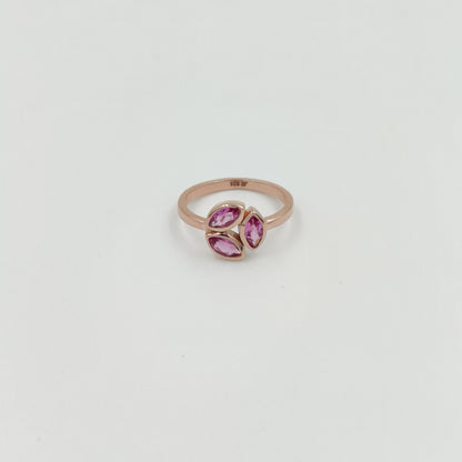 Elegant 925 Sterling Silver-  Green Peridot Ring Gold Plated Adjustable Statement Ring - Trendy Leaf Design - Limited Stock!