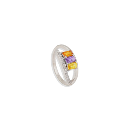 Vibrant Multi-Gemstone Ring - 925 Sterling Cocktail Ring - Limited Stock!