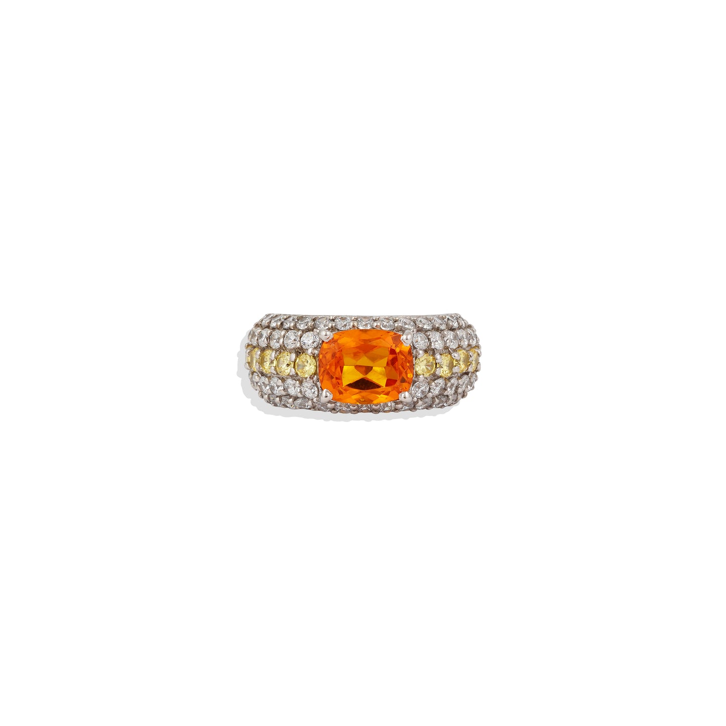 Bold Citrine Cocktail Statement Ring 925 Sterling Silver