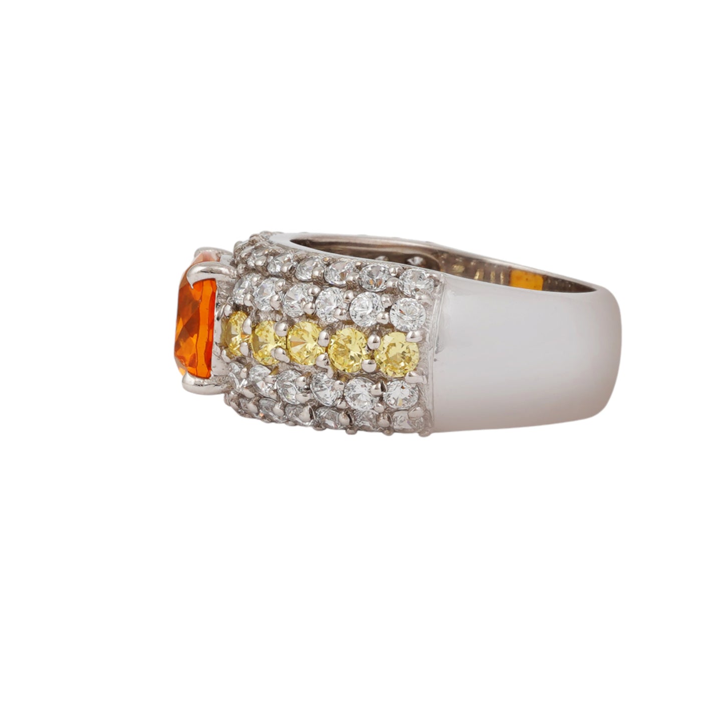 Bold Citrine Cocktail Statement Ring 925 Sterling Silver