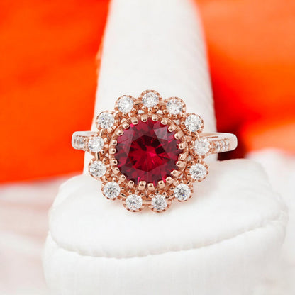 925 Sterling Silver – Vintage-Inspired Cocktail  Round shaped Ring – Limited Stock!