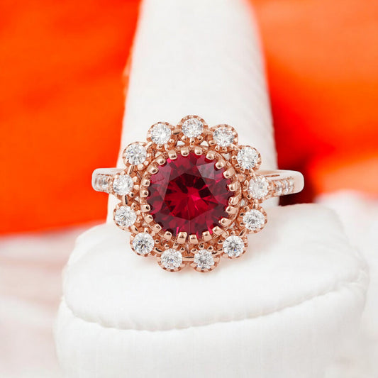 925 Sterling Silver – Vintage-Inspired Cocktail  Round shaped Ring – Limited Stock!