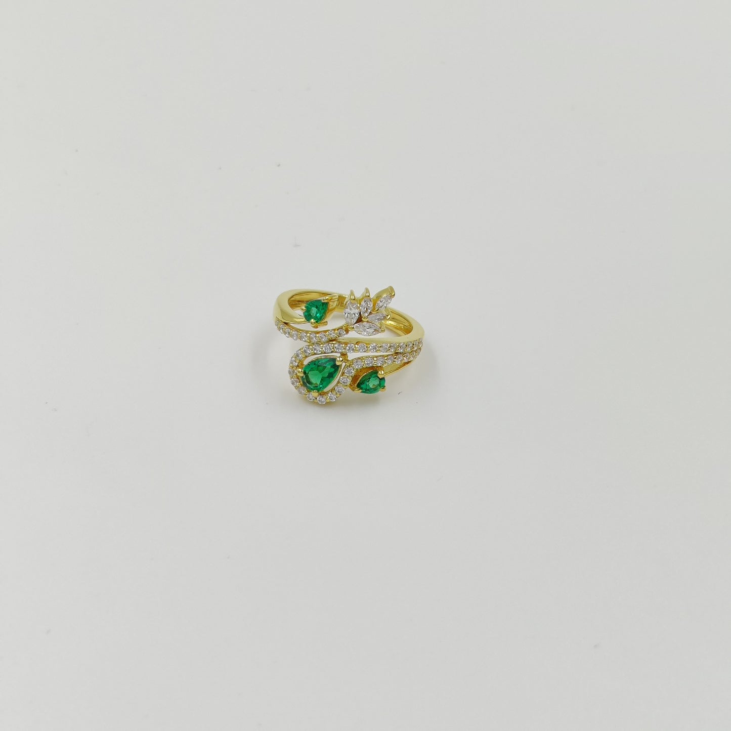 Leafy Pattern Multi-Stone Ring | 925 Sterling Silver Ring with Blue Sapphire, Green Emerald, Ruby & Amethyst | Nature-Inspired Gift for Her | Limited Stock
