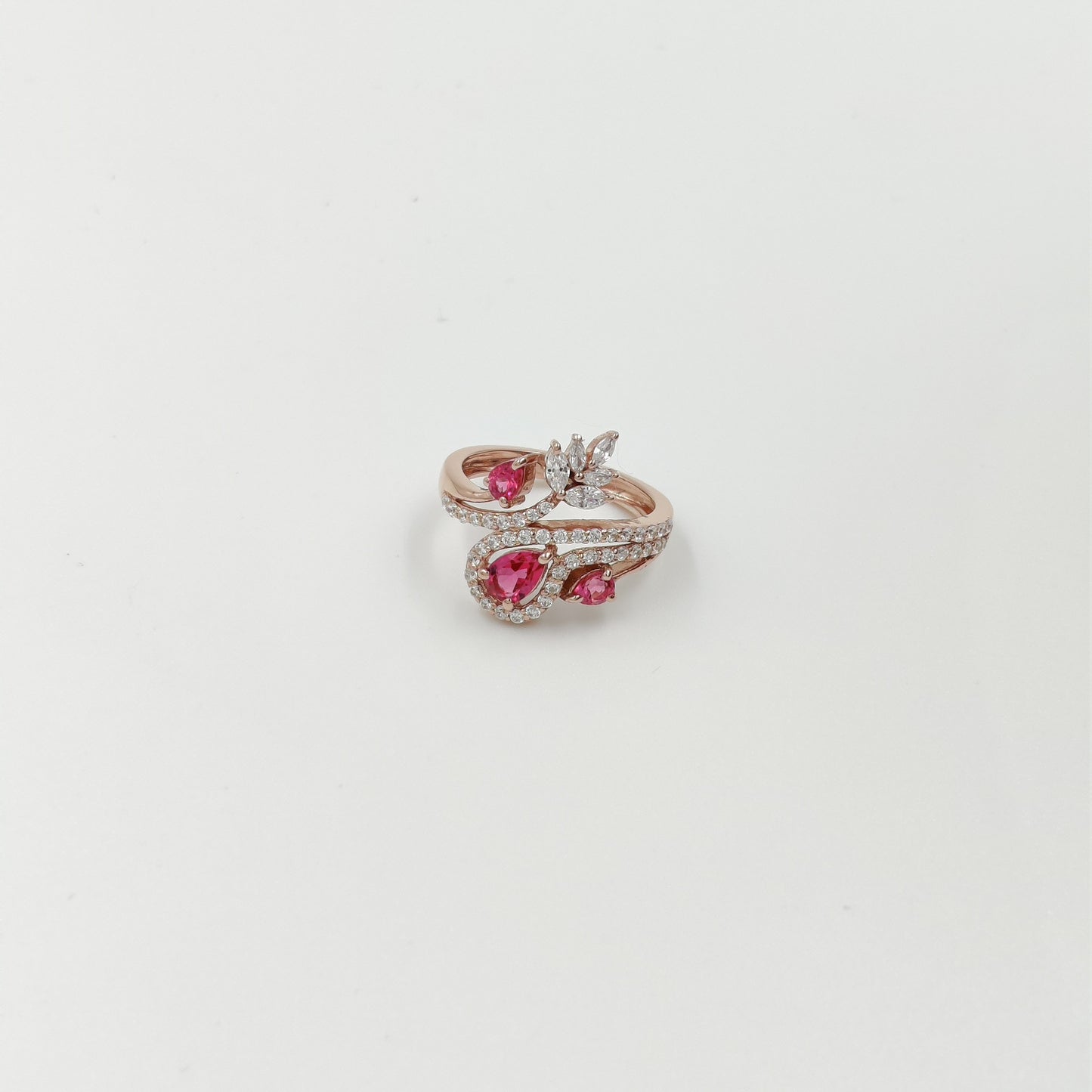 Leafy Pattern Multi-Stone Ring | 925 Sterling Silver Ring with Blue Sapphire, Green Emerald, Ruby & Amethyst | Nature-Inspired Gift for Her | Limited Stock