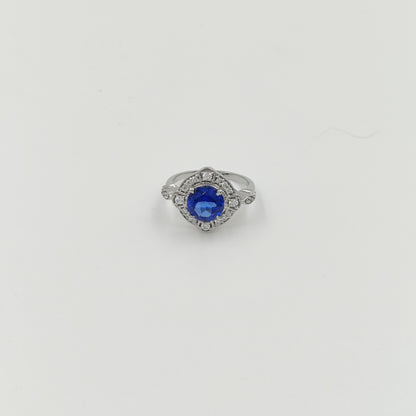 925 Sterling Silver Halo Gemstone Ring – Blue Sapphire, Emerald Green, Ruby Red, & Rose Quartz – Vintage-Inspired Statement Ring – Limited Stock!