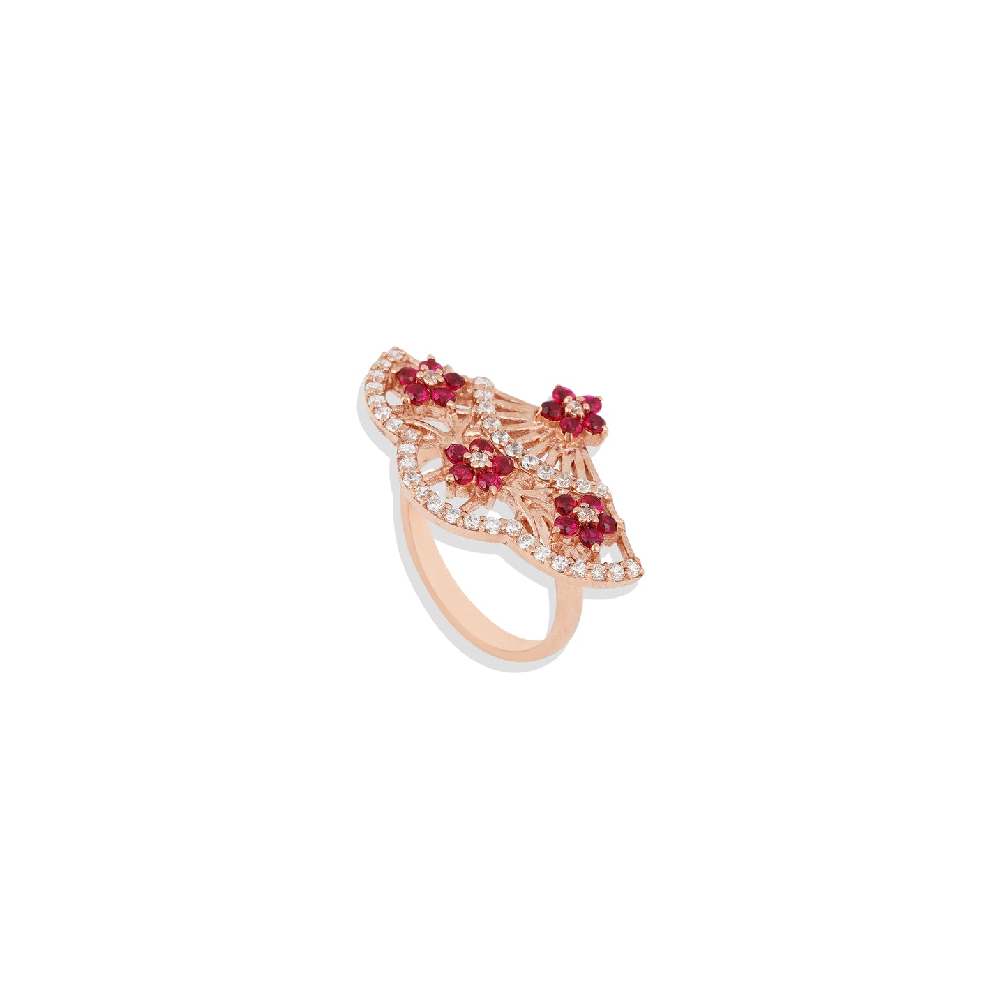 Lab made Ruby Gemstones Sterling Silver Ring
