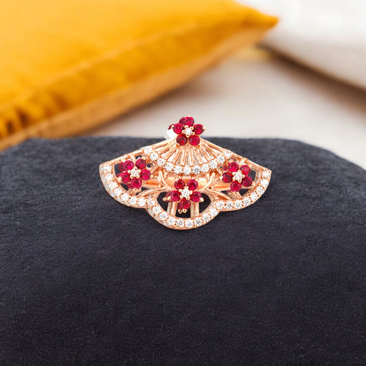 Lab made Ruby Gemstones Sterling Silver Ring