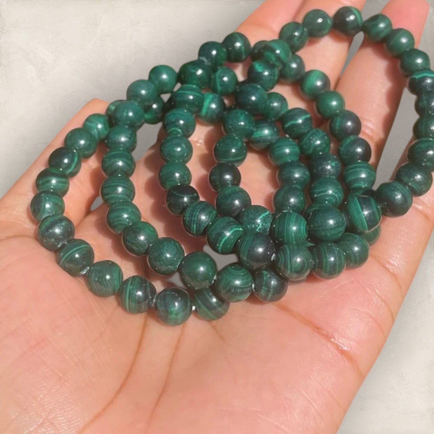 AAA+ Malachite Healing Crystals Stretchy Beads Bracelet  - Manifestation