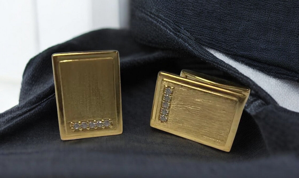Rectangle Pave Diamond (CZ) Cufflinks
