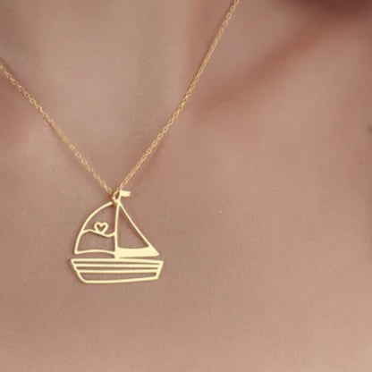 High Quality 925 Sterling Silver - Sail Boat Pendant