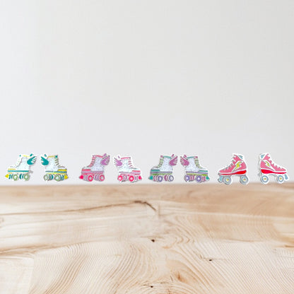 Sterling silver roller skate stud earrings