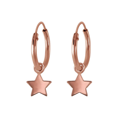 Star dangle hoop earrings