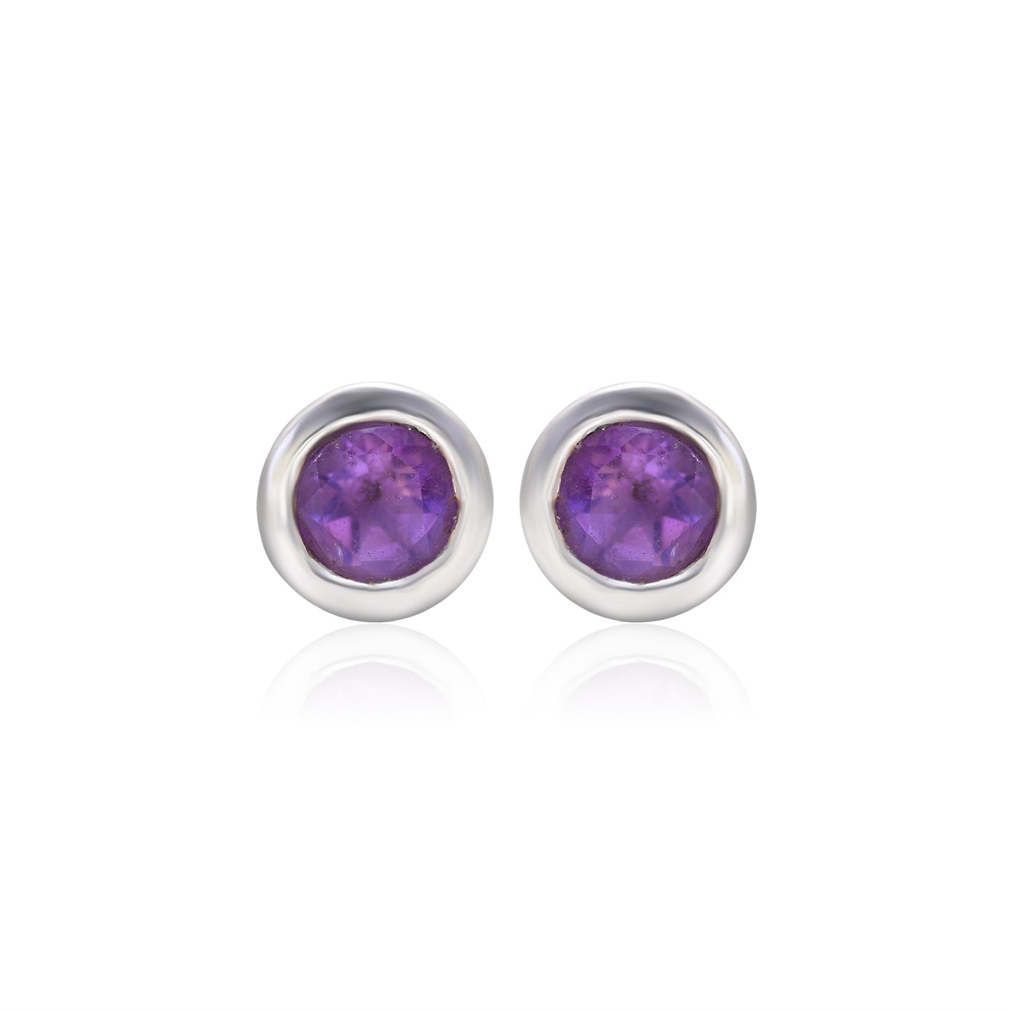Natural Amethyst Stud Earrings