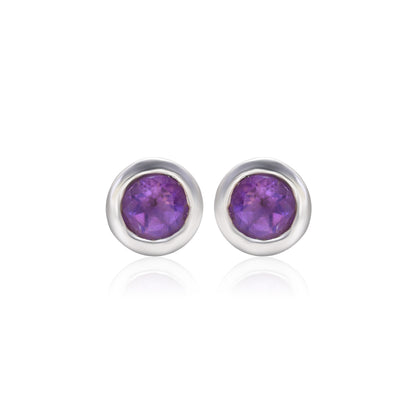 Natural Amethyst Stud Earrings