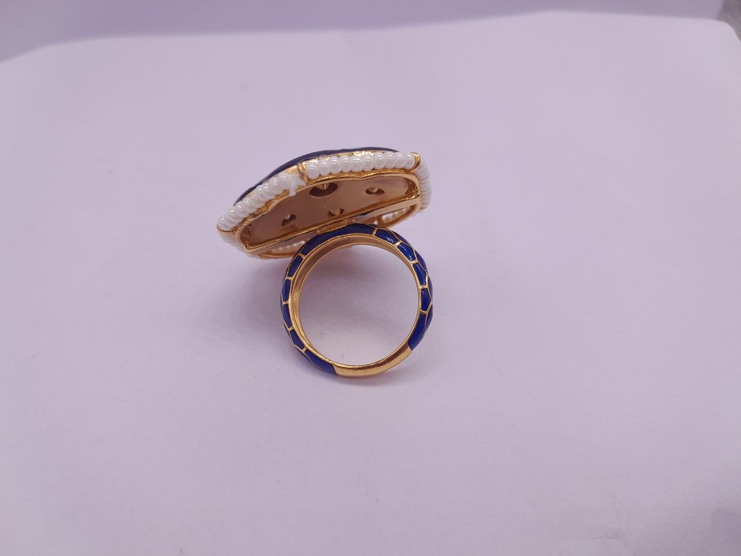 Silver Moissanite Polki Ring, Royal charm  Indian Wedding Jewellery, Statement Ring, Indian Traditional Ring, Bridal Jewellery, Moissanite Kundan Ring