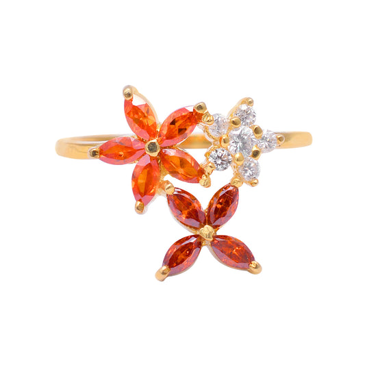 AAA+ Quality Floral Ring Lab made gemstones in Genuine stamped 925 Sterling Silver