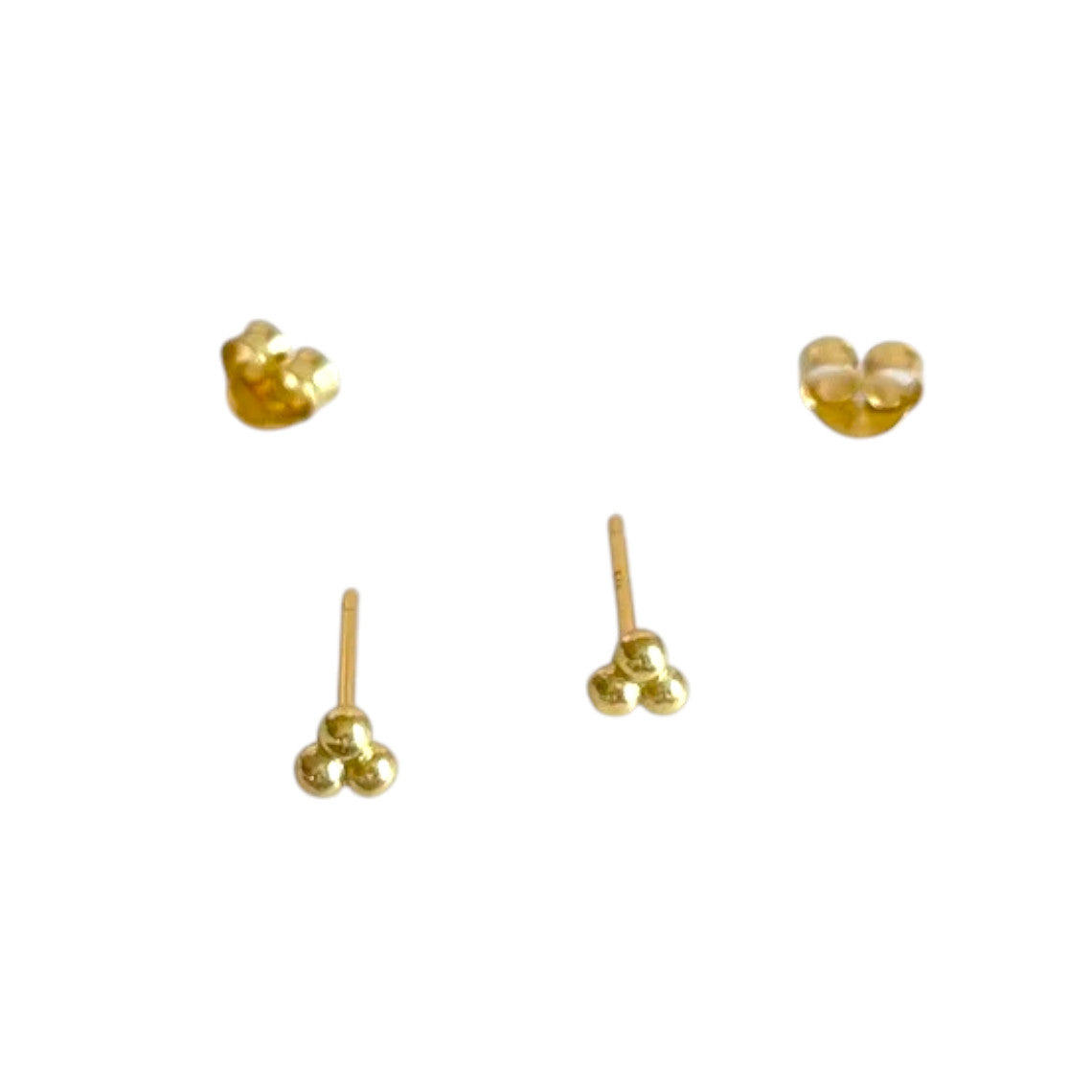 Tiny three ball stud earrings