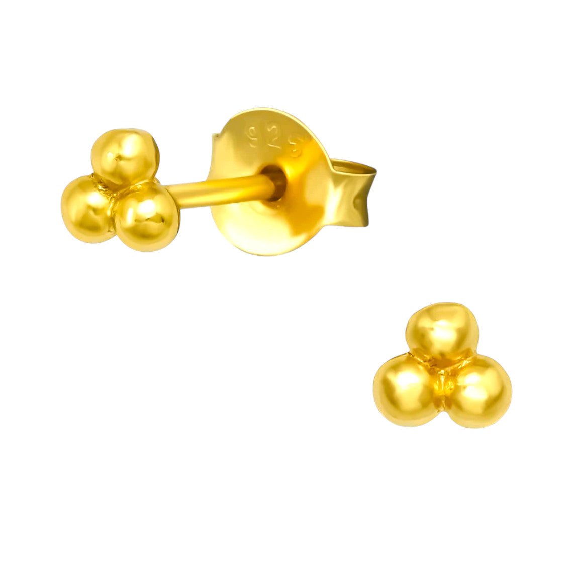 Tiny three ball stud earrings