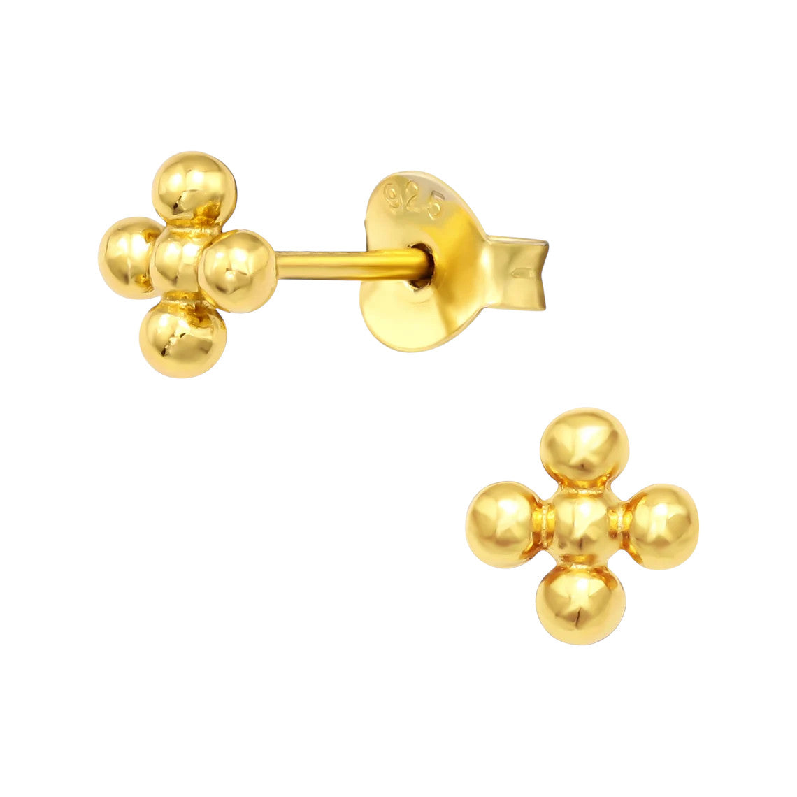 Tiny three ball stud earrings