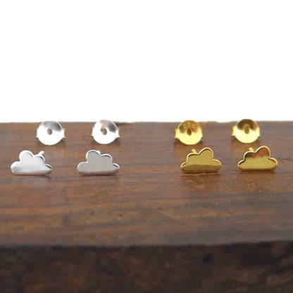 Tiny Cloud Earrings in Sterling Silver