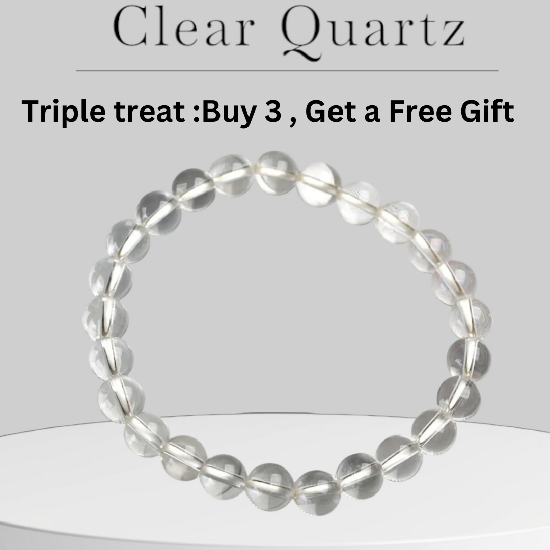 AAA+  Clear Quartz Beaded Crystal Bracelet